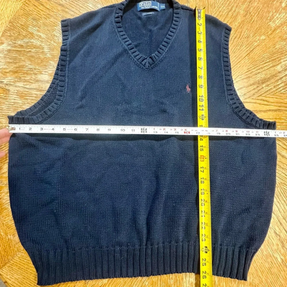 VINTAGE Polo Ralph Lauren knit‎ sleeveless sweater vest v neck 100% cotton 90s